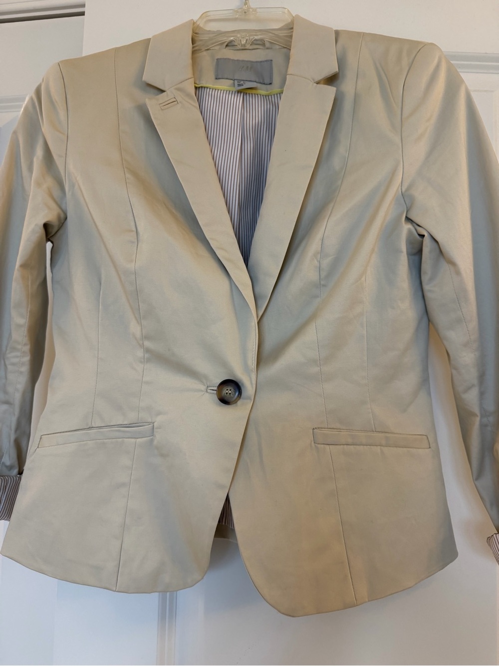 H&M Light Beige Single-Button Women's Blazer